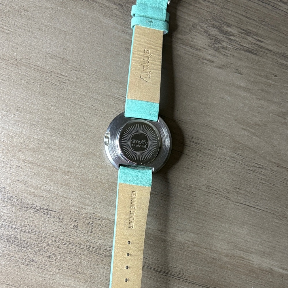 $255⌚️🌀🐄Simplify 2700 Unisex Women’s Mint Green Leather Watch SIM2705 - Picture 5 of 8